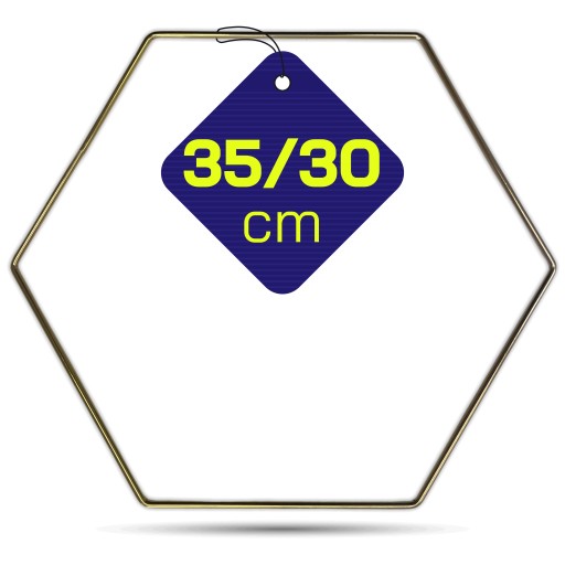 RING Kovové obruče Hexagon Dream Catcher ZLATÝ 35 cm makramé RUČNE VYROBENÉ