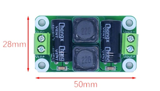 LC filter pre výstup DC 0-25V 4A zdroja