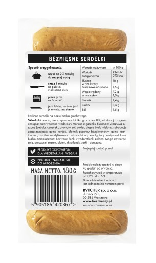 Bezmäsité párky 180 g bezmäsité