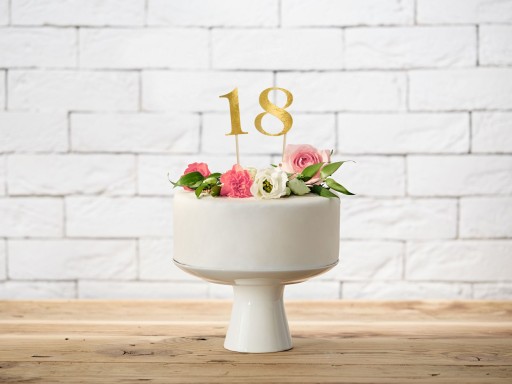 TOPPER CAKE dekorácia čísla 1 - 10 zlatá 24 cm 11 ks k narodeninám