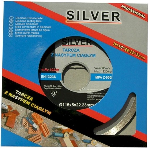 DIAMANTOVÝ DISK 115 x 22,2 x 5 mm STRIEBORNÝ HLADKÝ