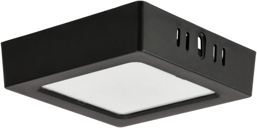 LED stropné svietidlo prisadené na povrch 6W 660lm 4000K neutrálne čierne štvorcové