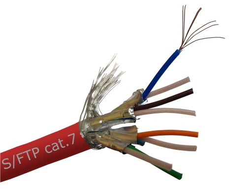 Ethernet krútená dvojlinka kat.7 FTP červená 1m Telegartner