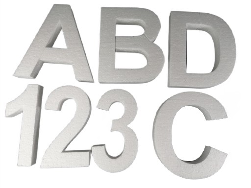 3D PÍSMENA, ČÍSLA, polystyrénová dekorácia, dekorácia