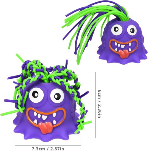 HRAČKA KRIČIACE MONSTER S HRAČKOU GNIOTEK NA VLASY S ZVUKOVÝM MIXOM
