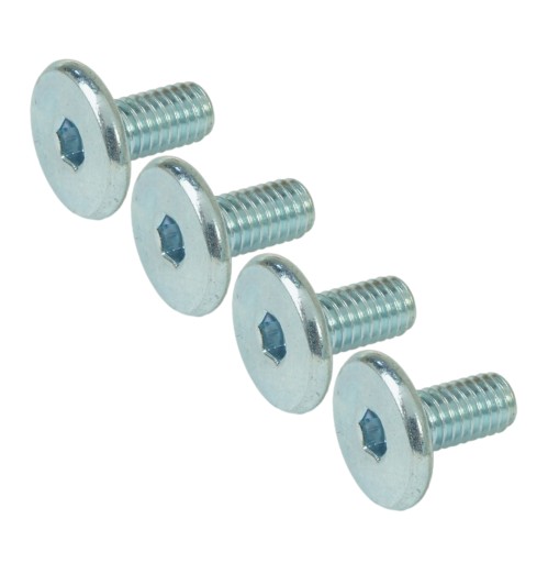 10x metrická skrutka M6 x 12 mm biela pozinkovaná s hlavou valca, nábytková skrutka