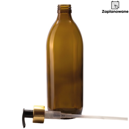 SKLENENÁ FĽAŠA s pumpičkou DÁVKOVAČ na mydlový šampón 500ml 0,5l