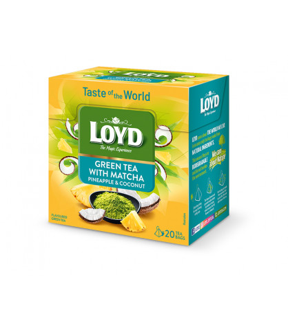 Green Tea Express Zelený čaj Matcha Ananás Kokos Relax 20 T. LOYD