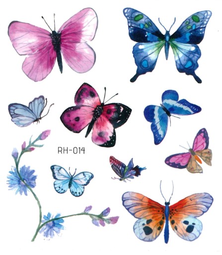 Odnímateľné tetovanie pre deti BUTTERFLIES RH014