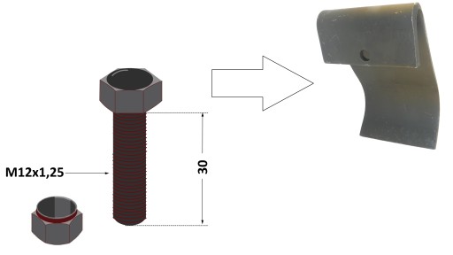 Skrutka M12x30 pre cep DUC-51 kosačky DUCKER 445
