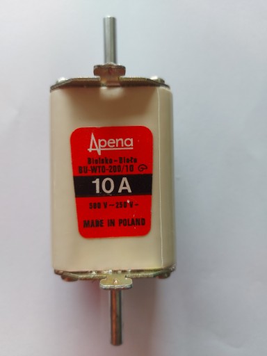 Poistka BU-WT0-200/10 10A 500V-250V Apena
