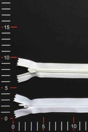 Vnútorný tkaný zips C3 60 cm Biely