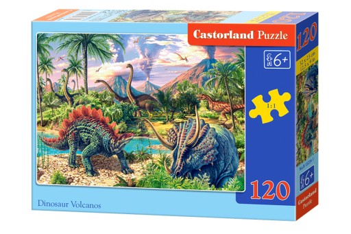 PUZZLE 120 PUZZZLE PRE DETI ZVIERATKÁ DINOSAURY SOpky 6+ KOLEČKO