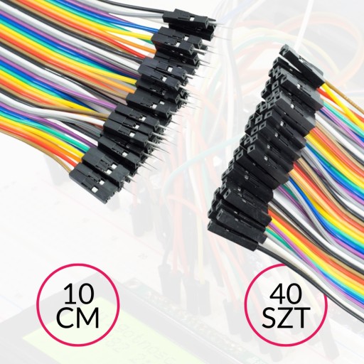 Káble na doštičku 10cm 40ks Ż-M/F-M káble samice-samec