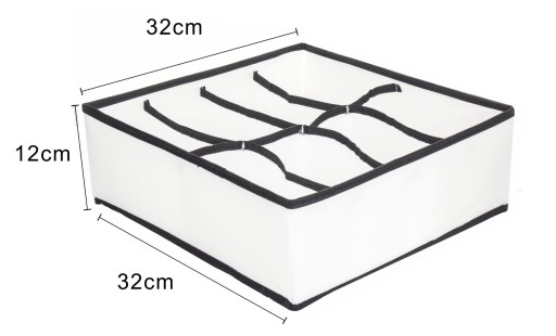 ORGANIZÁTOR ZÁSUVKY S 8 PRIHORKAMI 32x12x32 cm ČIERNO-BIELA