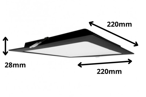 Plafon LED stropné svietidlo pod omietku Square Black 18W 22x22cm
