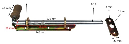 PRUŽINOVÁ ZÁPADKA DVERÍ 200 mm ÚZKA
