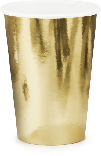 Zlaté papierové poháre, 6 kusov, 220 ml