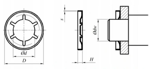 Axiálny pružinový zámok 3mm 100ks Starlock spona