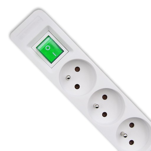 Qoltec Predlžovací kábel Napájacia lišta 5 zásuviek 1,8m Biela a šedá