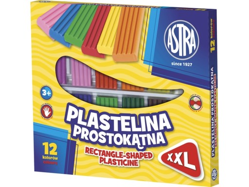 Obdĺžniková plastelína XXL Astra 12 farieb
