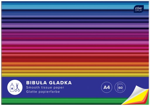 HLADKÝ hodvábny papier v zošite A4, 60 kariet, interprint, 10k