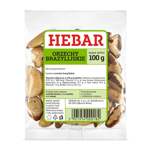 HEBAR Brazílske ORECHY 100 G VEĽKÉ CEL