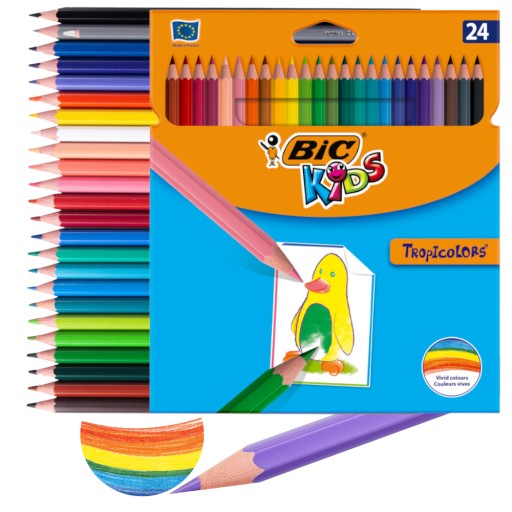 BIC ceruzkové pastelky 24 farieb Tropicolors do školy