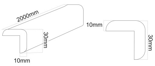 Odolný bezpečný domov pre vaše dieťa Penová páska, biela, 200 cm