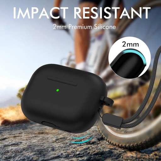 silikónové ochranné puzdro pre Airpods Pro 2 CASE s karabínou RESISTANT