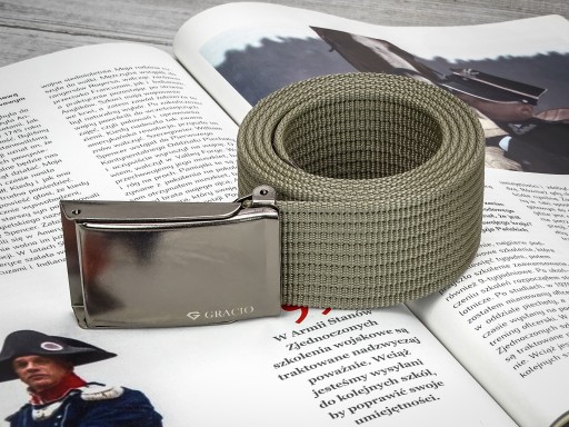 Gracio pánsky KHAKI opasok na NOHAVICE 125cm, TKAN
