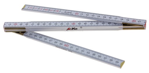 Drevená stavebná skladacia miera, meter, stolárska miera, 1m K2, obojstranná