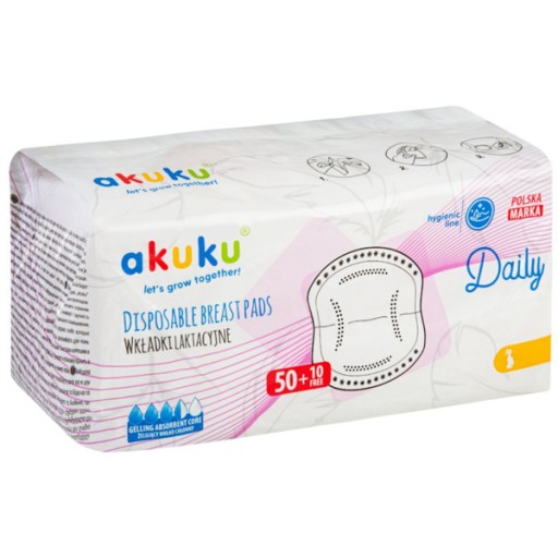 ABSORPČNÉ LAKTAČNÉ VLOŽKY AKUKU DENNÉ 2 BALENIE 120 KS