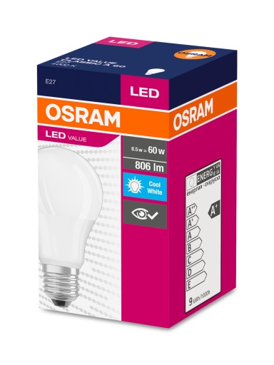E27 LED žiarovka 8,5W 806lm 200° 4000K neutrálna biela HODNOTA OSRAM