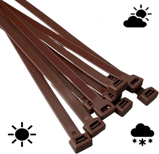 100X HNEDÉ KABELOVÉ VIAZAČKY KABELNÉ VIAZAKY UV KABELNÉ VIAZAČKY 4,8X300mm