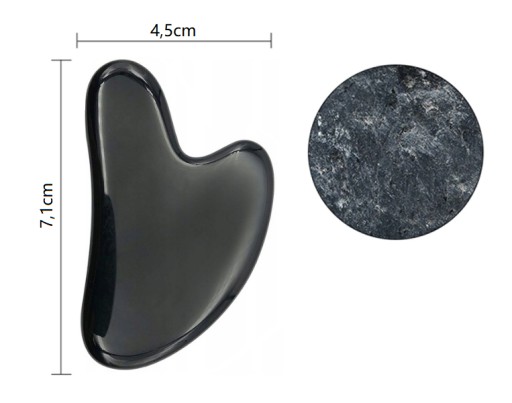 GUA SHA MASÁŽNY KAMEŇ NA TVÁR, OBSIDIÁNOVÁ DOSKA