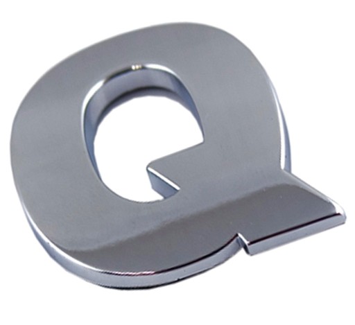 ZNAK PÍSMENO CHROMOVANÉ PÍSMENO Q Q VEĽKÉ 5,6 cm E8G63