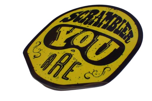 NÁLEPKA SCRRAMBLER TY SI HARLEY BOBBER 8,2 x 6,6 cm