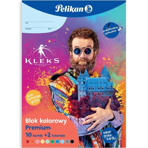 Podložka na maľovanie Pelikan Kleks, 10 listov + 2 návody, kreatívna, farebná