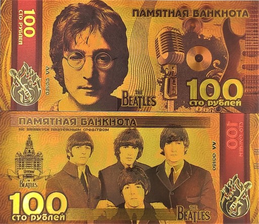 Krásna zberateľská bankovka Johna Lennona Beatles