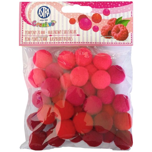 Kreatívne brmbolce 20 mm 2 cm RASPBERRY CRUSH