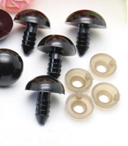 Oči oči pre hračky maskota, čierne 8 mm, 10 ks (5 párov)
