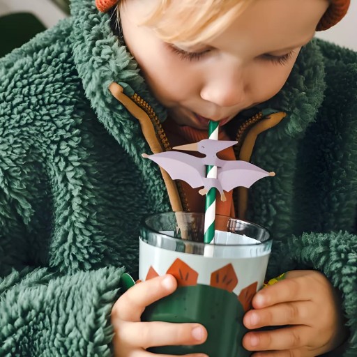 Pruhované papierové tuby s pterodaktylom 20cm, 6 ks