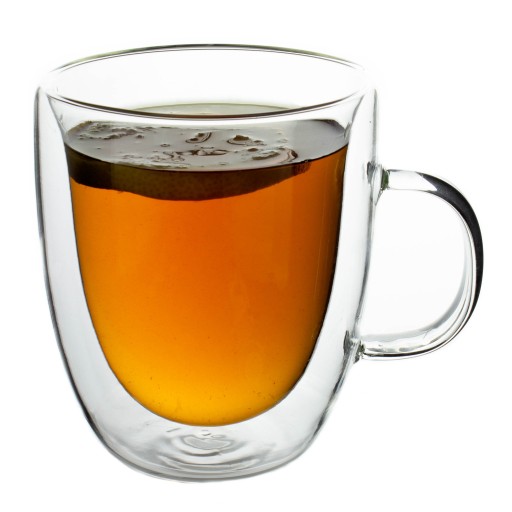 Termálne sklo s rukoväťou, 300 ml, dvojvrstvové, na čaj a kávu latte