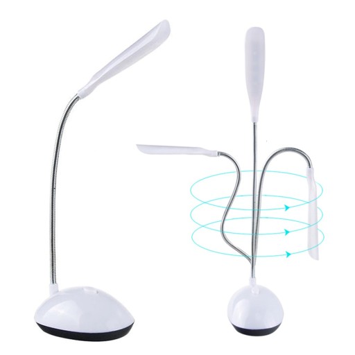 KOMPAKTNÁ LED STOLNÁ LAMPA, FLEXIBILNÁ, BIELA