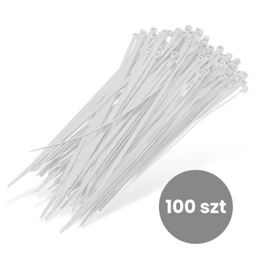 100x sťahovacie pásky Káblové pásky Zipsy 4,8 x 250 mm Silné UV sťahovacie pásky