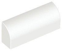 LEGO ELEMENT - Slope Curved 1 x 4 x 1 1/3 Biela / biela 6191 NOVINKA