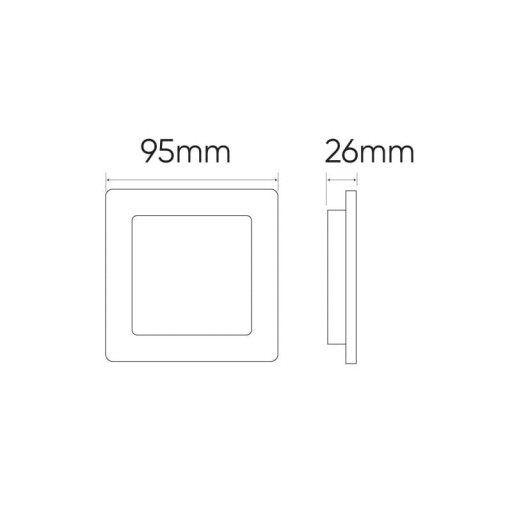 Zapustený podhľadový panel štvorcový 5W 230V biely