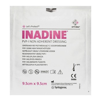 INADINE DRESSING 9,5CM X 9,5CM 1 KUS nepriľnavý s