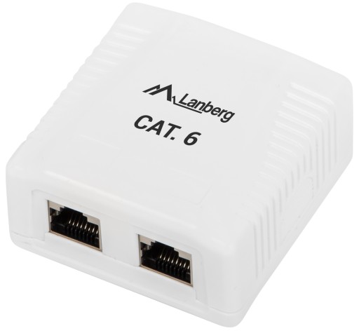 DVOJITÁ ZÁSUVKA RJ45 LAN CAT 6 NA POVRCHOVÁ MONTÁŽ